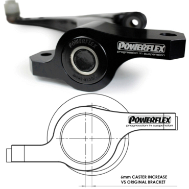 Powerflex Front Wishbone Rear Bush Caster Offset for Ford Focus Mk1 ST (up to 2006) Black Series