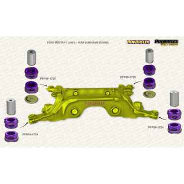 Preview: Powerflex Buchsen vordere Hinterachslager HA für Ford Mustang (2015 -) Black Series