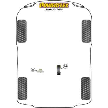 Powerflex Buchsen untere Drehmomentstütze für Alpine A110 (2017-)