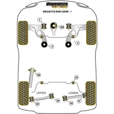 Preview: Powerflex Front Arm Front Bush for Alfa Romeo Giulietta 940 (2010-) Black Series