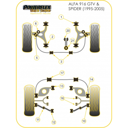 Powerflex Rear Lower Spring Inner Mount for Alfa Romeo Spider, GTV 2.0 & V6 (1995-2005) Black Series