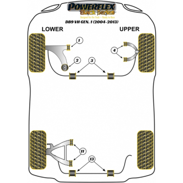Preview: Powerflex Front Lower Wishbone Front Bush for Aston Martin DB9 (2004-2013) Black Series