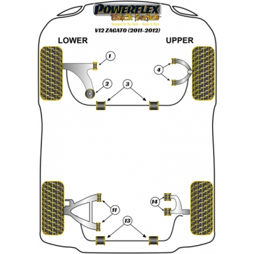 Preview: Powerflex Buchsen Querlenker vorne VA für Aston Martin V12 ZAGATO (2011-2012) Black Series