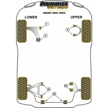 Preview: Powerflex Buchsen Querlenker vorne VA für Aston Martin Virage (2011-2012) Black Series