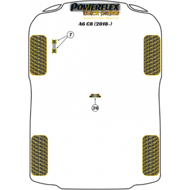 Preview: Powerflex Buchsen Stabilisator Verbindung VA 10mm für Audi A6/S6 C8 (2018-) Black Series