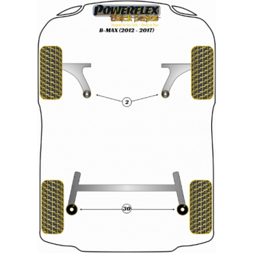 Preview: Powerflex Buchsen Querlenker vorne, hintere Buchse für Ford B-Max (2012-2017) Black Series