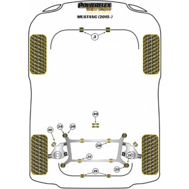 Preview: Powerflex Buchsen Stabilisator vorne 32mm für Ford Mustang (2015 -) Black Series