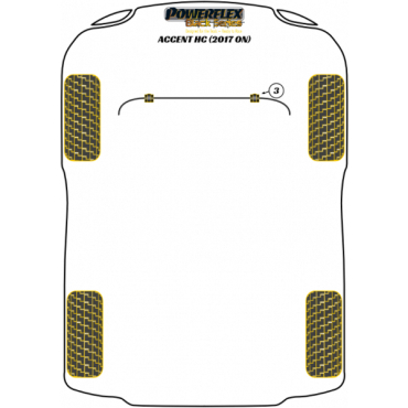 Preview: Powerflex Buchsen Stabilisator vorne 20mm für Hyundai Accent HC (2017-) Black Series