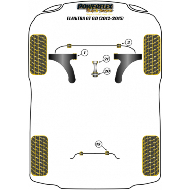 Preview: Powerflex Front Wishbone Front Bush for Hyundai Elantra GT GD (2012-2015) Black Series