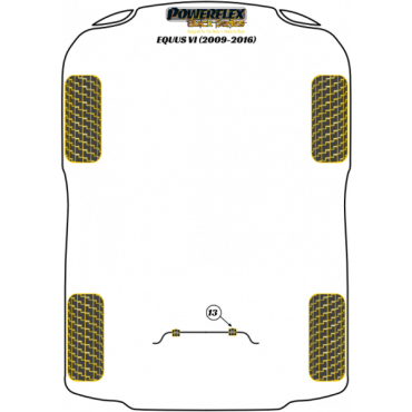 Preview: Powerflex Buchsen Stabilisator hinten 15mm für Hyundai Equus VI (2009-2016) Black Series