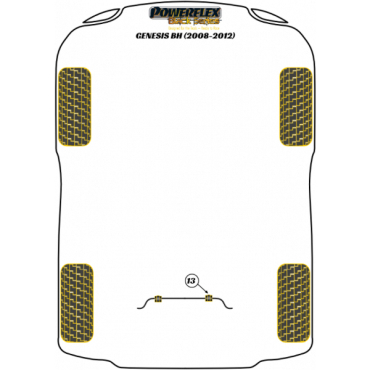 Preview: Powerflex Rear Anti Roll Bar Bush 15mm for Hyundai Genesis BH (2008-2012) Black Series