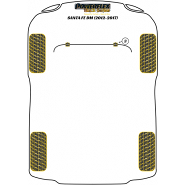 Preview: Powerflex Buchsen Stabilisator vorne 20mm für Hyundai Santa Fe DM (2012-2017) Black Series