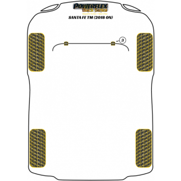 Preview: Powerflex Buchsen Stabilisator vorne 20mm für Hyundai Santa Fe TM (2018-) Black Series