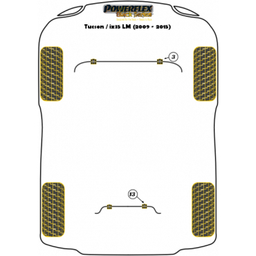 Preview: Powerflex Buchsen Stabilisator vorne 20mm für Hyundai Tucson / ix35 LM (2009-2015) Black Series