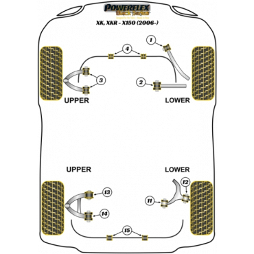 Preview: Powerflex Buchsen Querlenker innen vorne VA für Jaguar (Daimler) XK, XKR - X150 (2006-) Black Series