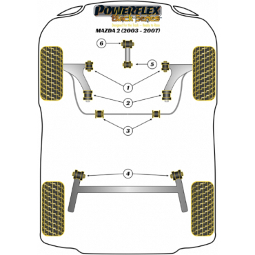 Preview: Powerflex Front Wishbone Front Bush for Mazda 2 (2003-2007) Black Series
