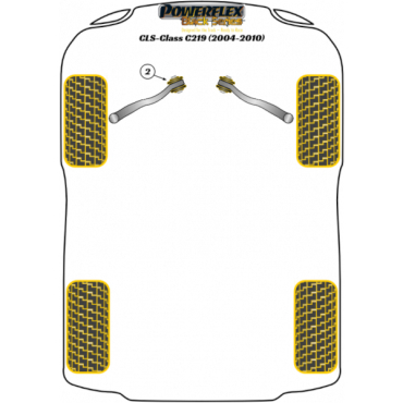 Preview: Powerflex Front Upper Arm Inner Bush Caster Adjustable for Mercedes Benz CLS-Class C219 (2004-2010) Black Series