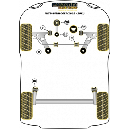 Preview: Powerflex PowerAlign Sturz-Einstellbolzen Kit (12mm x 60mm) für Mitsubishi Colt (2002-2012) Black Series