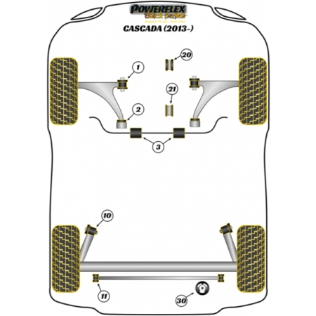 Powerflex PowerAlign PowerAlign Camber Bolts Kit 12mm for Opel Cascada (2013-) Black Series