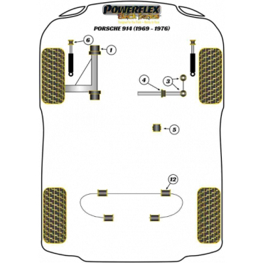Preview: Powerflex Buchsen Querlenker PU Buchse innen für Porsche 914 (1970-1976) Black Series