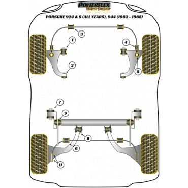 Preview: Powerflex PowerAlign PowerAlign Camber Bolts Kit (12mm x 60mm) for Porsche 924 and S, 944 (1982-1985) Black Series