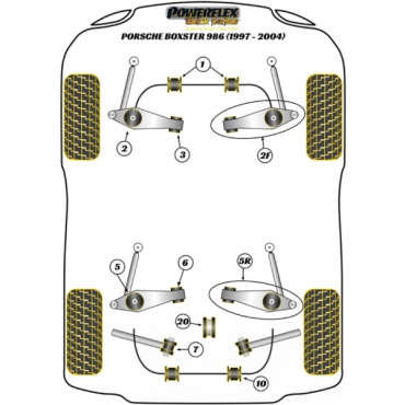 Preview: Powerflex Jack Pad Adaptor for Porsche 986 Boxster (1997-2004) Black Series