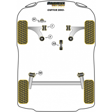 Preview: Powerflex Buchsen Querlenker vorne Buchse vorne für Renault Captur (2013-) Black Series