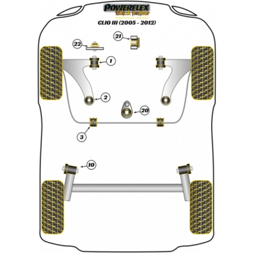 Preview: Powerflex PowerAlign Sturz-Einstellbolzen Kit (12mm x 60mm) für Renault Clio III (2005 - 2012) Black Series