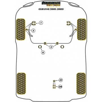 Preview: Powerflex Exhaust Mount for Renault Clio V6 (2001-2005) Black Series