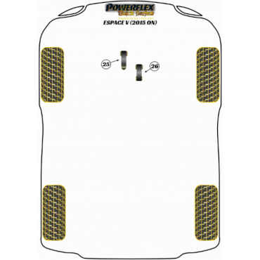 Preview: Powerflex Buchsen obere Motordrehmomentstütze - Track/Msport für Renault Espace V (2015-) Black Series