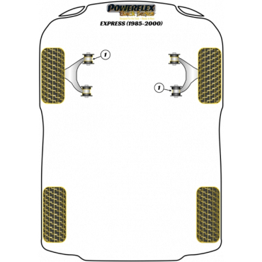 Preview: Powerflex Front Lower Wishbone Bush for Renault Express (1985-2000) Black Series