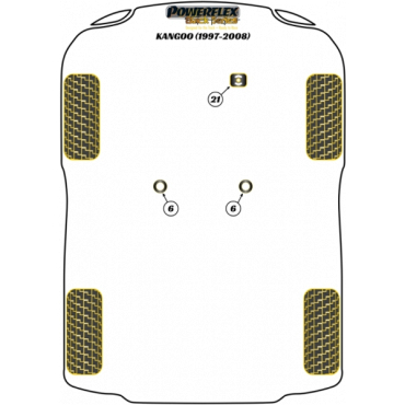 Preview: Powerflex PowerAlign Sturz-Einstellbolzen Kit 14mm für Renault Kangoo (1997-2008) Black Series