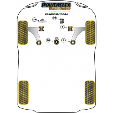 Preview: Powerflex Front Arm Front Bush for Renault Kangoo II (2008-) Black Series