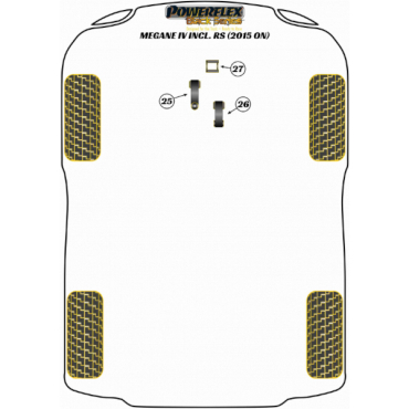 Preview: Powerflex Buchsen obere Motordrehmomentstütze - Track/Msport für Renault Megane IV Incl. RS (2015-) Black Series
