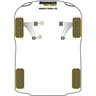 Preview: Powerflex Front Arm Front Bush for Renault Modus (2004-2012) Black Series