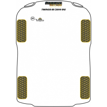 Preview: Powerflex Buchsen Einsatz für Getriebeaufnahme für Renault Twingo III (2014-) Black Series