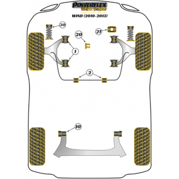 Preview: Powerflex Buchsen Querlenker vorne für Renault Wind (2010-2013) Black Series