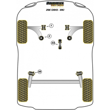 Preview: Powerflex Buchsen Querlenker vorne Buchse vorne für Renault Zoe (2012-) Black Series