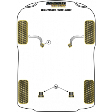 Preview: Powerflex Buchsen Wagenheberaufnahme für Rolls Royce Wraith RR5 (2012-2018) Black Series