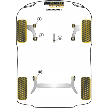 Preview: Powerflex Buchsen vorderer Querlenker Buchse vorne für Skoda Karoq (2017-) Black Series