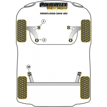 Preview: Powerflex Front Wishbone Front Bush for Toyota Aygo (2014-) Black Series