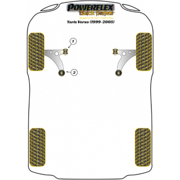 Preview: Powerflex PowerAlign Sturz-Einstellbolzen Kit 14mm für Toyota Yaris Verso (1999-2005) Black Series