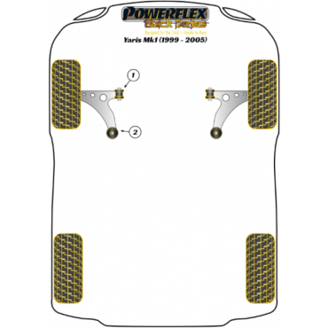 Preview: Powerflex PowerAlign Sturz-Einstellbolzen Kit 14mm für Toyota Yaris/Vitz Mk1 (1999-2005) Black Series