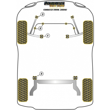 Preview: Powerflex PowerAlign Sturz-Einstellbolzen Kit (12mm x 60mm) für Opel Corsa B (1998-2000) Black Series