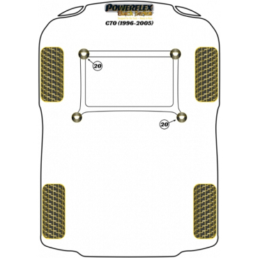 Preview: Powerflex Front Sub Frame Mount Insert for Volvo C70 (1996-2005) Black Series