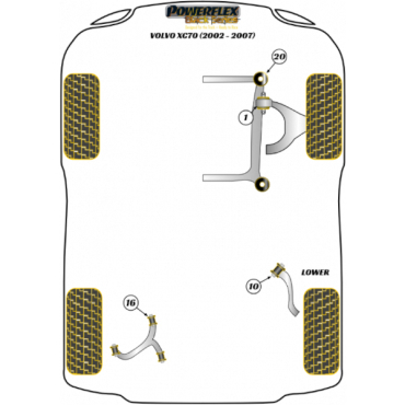 Preview: Powerflex Front Lower Wishbone Front Bush for Volvo XC70 (2002-2007) Black Series