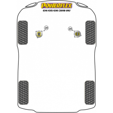 Preview: Powerflex Buchsen Auspuffbefestigung für BMW G14/G15/G16 (2018-)