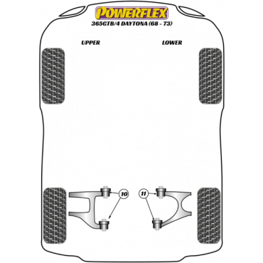 Preview: Powerflex Buchsen Querlenker hinten oben innen für Ferrari 365 GTB/4 Daytona (1968-1973)