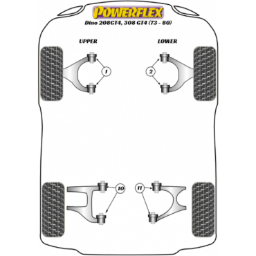 Preview: Powerflex Buchsen Führungsstift für die Radmontage für Ferrari Dino 208/308 GT4 (1973-1980)