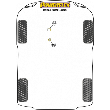 Powerflex Upper Gearbox Mount Insert (Petrol) for Fiat Doblo (2012-2019)